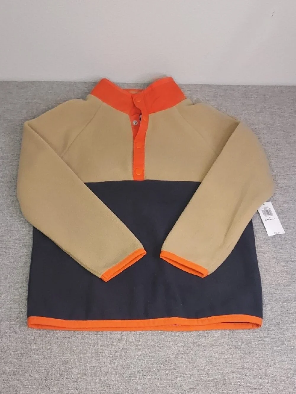 Old Navy 3-Piece Set Orange Quilted Jacket Colorblock Fleece T-Shirt Size 5T NWT